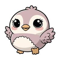 Smiling Chibi Bird Relaxing vector