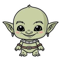 A cartoon yoda character with big eyes and a big nose vector