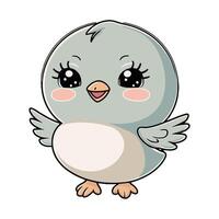 Smiling Chibi Bird vector