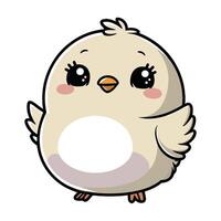 Smiling Chibi Bird with small wings vector