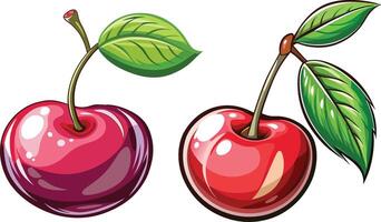 Cherry 3d sticker design vector