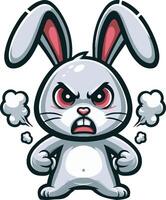 Angry rabbit character vector