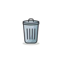 Trash can illustration, Trash can isolated on white background. vector