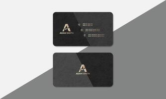 Golden color business card design template, ready to print. vector