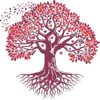 A tree and leaves that are falling vector