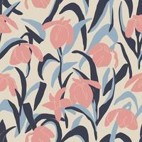 modern flower illustration seamless repeat pattern digital artwork vector