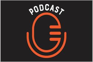 Professional Podcast Logo Minimal Microphone Art vector