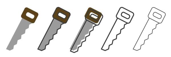 Various saws. Carpentry tool icon collection. Carpentry tools thin line. vector