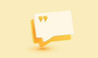 3d blank speech bubble testimonial new concept icon realistic design vector