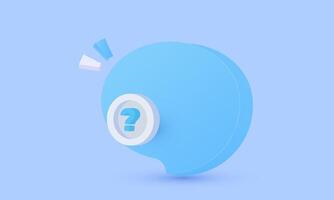 3d icon message speech bubble question mark new concept realistic design vector