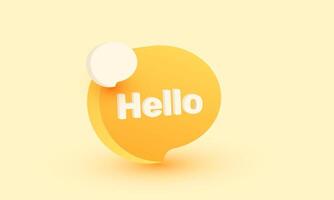 3d icon hello speech bubble banner message new concept realistic design vector