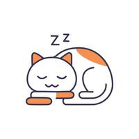 A cat sleeping on a pillow with its eyes closed vector