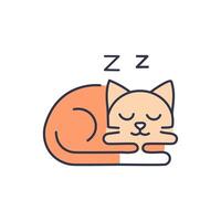 A cat sleeping on a white background vector