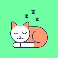 A cat sleeping with its eyes closed vector