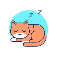A cat sleeping on a blue background vector