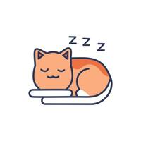A cat sleeping on a pillow with its eyes closed vector