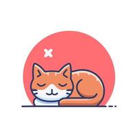 A cat sleeping on a red background vector