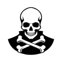 A skull with crossed bones on a white background vector