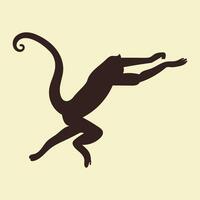 A monkey jumping in the air on a yellow background vector