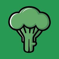 A broccoli icon on a green background vector