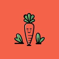 Carrot icon on red background vector