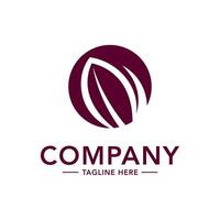A logo for a company that is made up of a leaf vector