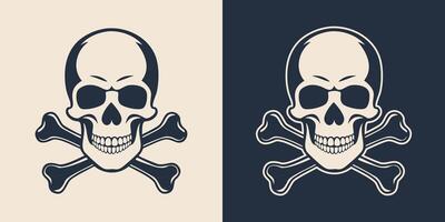 Two different skull and crossbones icons vector