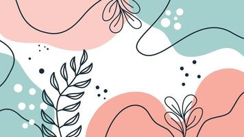 Abstract background with leaves and flowers vector