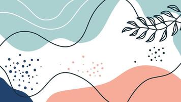 A colorful abstract background with waves and leaves vector