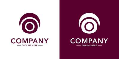 Two logos for a company with a circular shape vector