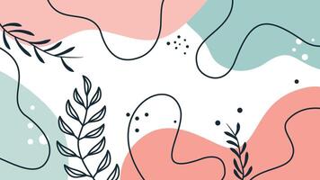 A colorful abstract background with plants and leaves vector