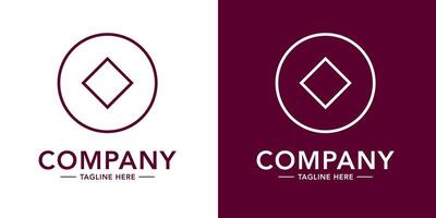 Two logos for a company with a diamond shape vector