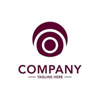 A circular logo with a circle in the middle vector