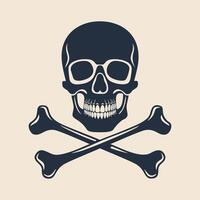 A skull and crossbones icon on a beige background vector