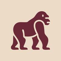 A gorilla is shown in a brown and white design vector