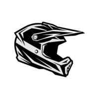 A black and white motorcycle helmet on a white background vector