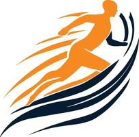 a man running on a wave vector