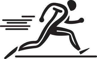 a black and white illustration of a man running vector