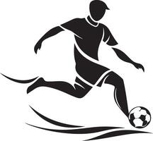 soccer player running with ball illustration vector