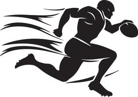 american football player running with ball vector