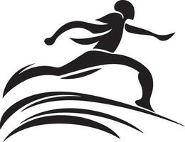 a silhouette of a woman running on a wave vector