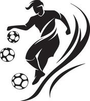soccer player with ball on white background vector