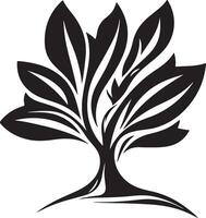 a stylized tree with leaves on it vector