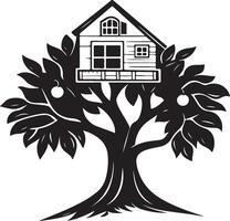 tree house in the tree, illustration vector