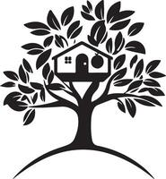 tree house in the tree, illustration vector