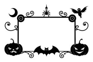 Halloween squared scary frame silhouette vector