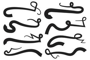 black and white cursive Calligraphic swoosh vector