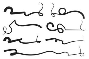 Curly Lines text tails typography elements vector