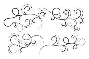 A set of four black and white swirls vector