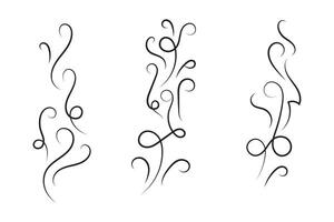 Curly Lines Flourishes Design elements vector